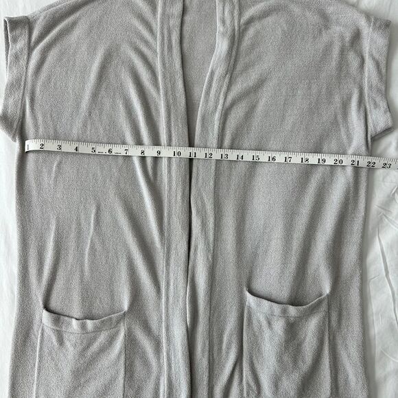 Barefoot Dreams Cozychic Ultra Lite Gray Knit Cardigan Size Large - Picture 3 of 7
